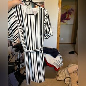 H&M black and white striped dress